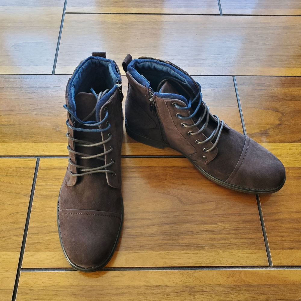 Men's Brown Suede Lace-Up Ankle Boots